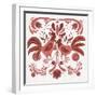 Americana Roosters II Red-Wild Apple Portfolio-Framed Art Print