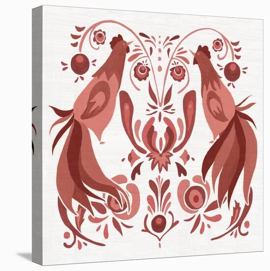 Americana Roosters III Red-Wild Apple Portfolio-Stretched Canvas
