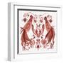 Americana Roosters III Red-Wild Apple Portfolio-Framed Art Print