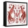 Americana Roosters III Red-Wild Apple Portfolio-Framed Stretched Canvas