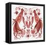 Americana Roosters III Red-Wild Apple Portfolio-Framed Stretched Canvas