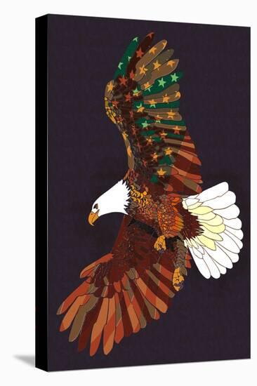 Americana - Soaring Eagle-Lantern Press-Stretched Canvas