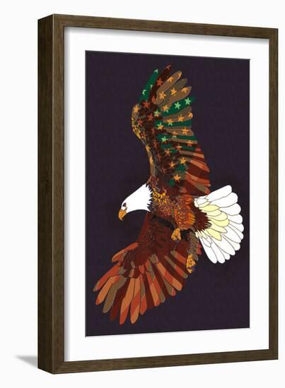 Americana - Soaring Eagle-Lantern Press-Framed Art Print