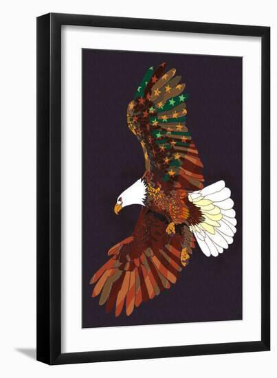 Americana - Soaring Eagle-Lantern Press-Framed Art Print