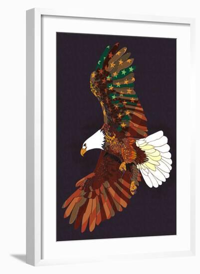 Americana - Soaring Eagle-Lantern Press-Framed Art Print