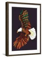 Americana - Soaring Eagle-Lantern Press-Framed Art Print