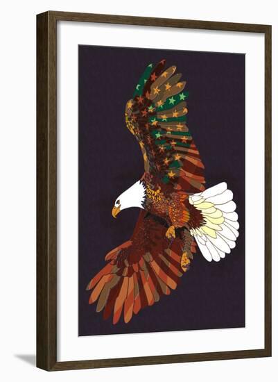 Americana - Soaring Eagle-Lantern Press-Framed Art Print