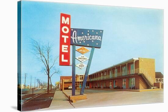 Americana Vintage Motel-null-Stretched Canvas
