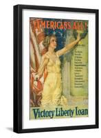 "Americans All!: Victory Liberty Loan", 1919-Howard Chandler Christy-Framed Giclee Print