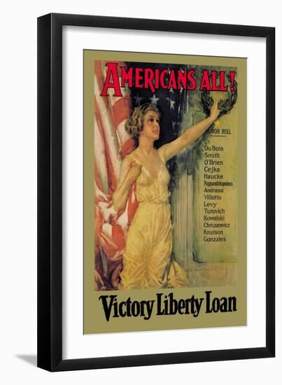 Americans All! Victory Liberty Loan-Howard Chandler Christy-Framed Art Print