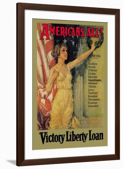 Americans All! Victory Liberty Loan-Howard Chandler Christy-Framed Art Print