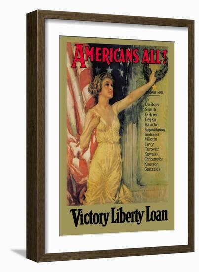 Americans All! Victory Liberty Loan-Howard Chandler Christy-Framed Art Print