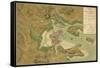 Americans and British Military Forces Map-null-Framed Stretched Canvas