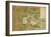 Americans and British Military Forces Map-null-Framed Art Print
