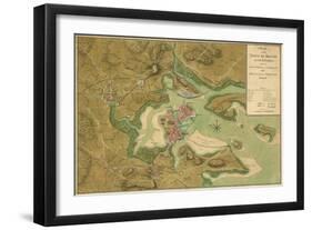 Americans and British Military Forces Map-null-Framed Art Print