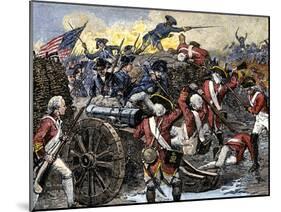 Americans Capturing a British Redoubt during the Battle of Yorktown, c.1781-null-Mounted Giclee Print