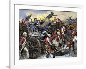 Americans Capturing a British Redoubt during the Battle of Yorktown, c.1781-null-Framed Giclee Print