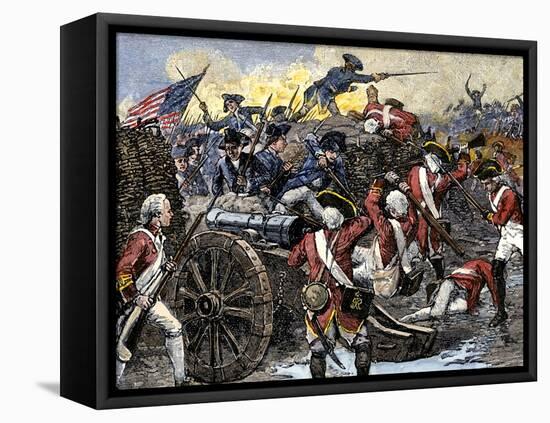 Americans Capturing a British Redoubt during the Battle of Yorktown, c.1781-null-Framed Stretched Canvas