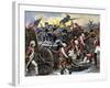 Americans Capturing a British Redoubt during the Battle of Yorktown, c.1781-null-Framed Giclee Print