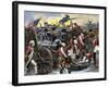 Americans Capturing a British Redoubt during the Battle of Yorktown, c.1781-null-Framed Giclee Print