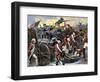 Americans Capturing a British Redoubt during the Battle of Yorktown, c.1781-null-Framed Giclee Print