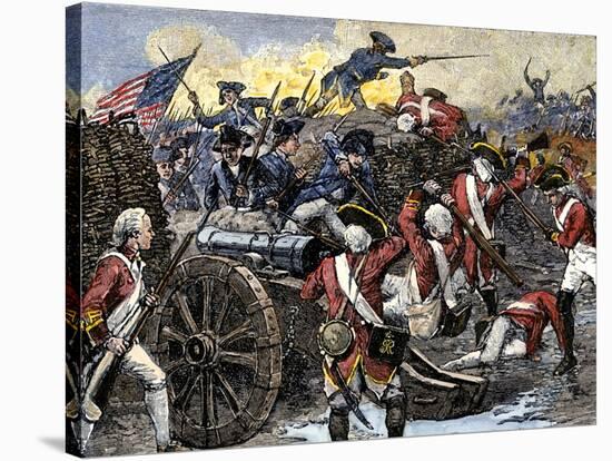 Americans Capturing a British Redoubt during the Battle of Yorktown, c.1781-null-Stretched Canvas