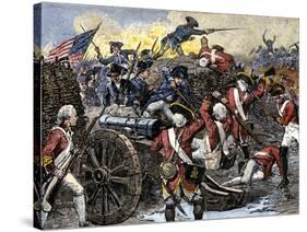 Americans Capturing a British Redoubt during the Battle of Yorktown, c.1781-null-Stretched Canvas