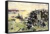 Americans Holding Their Ground at the Battle of the Brandywine, American Revolution, c.1777-null-Framed Stretched Canvas