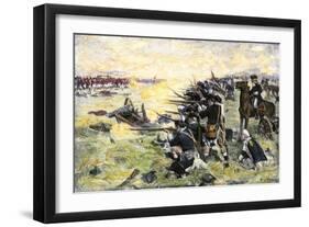 Americans Holding Their Ground at the Battle of the Brandywine, American Revolution, c.1777-null-Framed Giclee Print