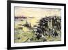 Americans Holding Their Ground at the Battle of the Brandywine, American Revolution, c.1777-null-Framed Giclee Print