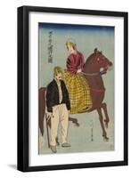 Americans on an Outing (Amerikajin Yuko No Zu), 1860-Utagawa Yoshikazu-Framed Giclee Print