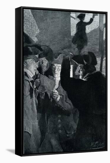 Americans receive news of the French Revolution-Howard Pyle-Framed Stretched Canvas