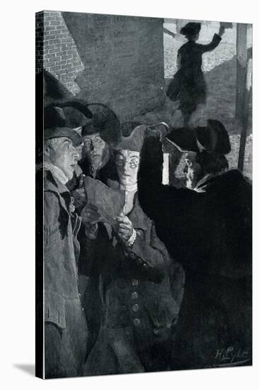 Americans receive news of the French Revolution-Howard Pyle-Stretched Canvas