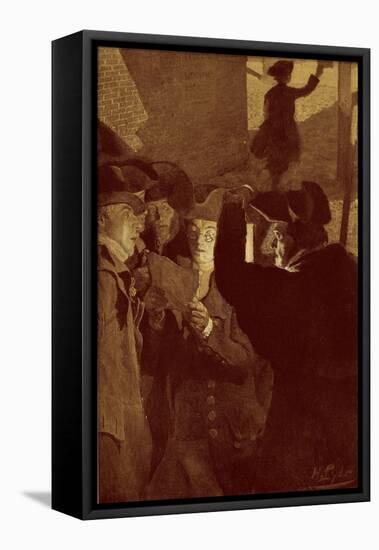 Americans receive news of the French Revolution-Howard Pyle-Framed Stretched Canvas