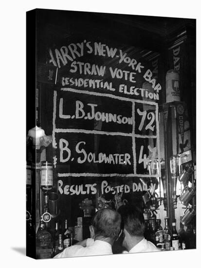 Americans Simulating a Vote in Harry's Bar, Paris During the American Presidential Election-null-Stretched Canvas