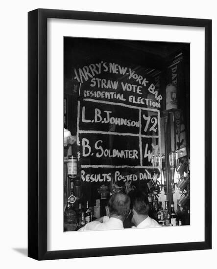 Americans Simulating a Vote in Harry's Bar, Paris During the American Presidential Election-null-Framed Photo