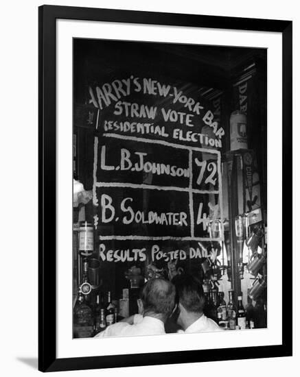Americans Simulating a Vote in Harry's Bar, Paris During the American Presidential Election-null-Framed Photo