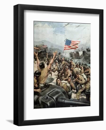 Americans Triumphant Land on Japanese Soil Near Tokyo-Rino Ferrari-Framed Photographic Print