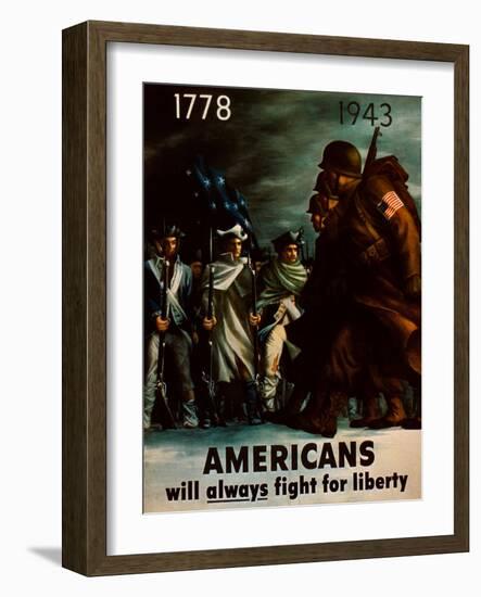 Americans Will Always Fight for Liberty, 1943-null-Framed Giclee Print