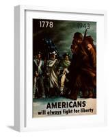 Americans Will Always Fight for Liberty, 1943-null-Framed Giclee Print