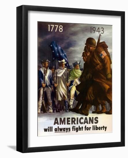 Americans Will Always Fight for Liberty', 1943-null-Framed Giclee Print