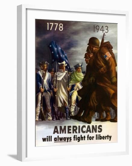 Americans Will Always Fight for Liberty', 1943-null-Framed Giclee Print