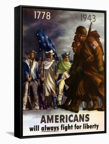 Americans Will Always Fight for Liberty', 1943-null-Framed Stretched Canvas