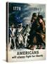 Americans Will Always Fight for Liberty', 2nd World War Poster, 1943-null-Stretched Canvas