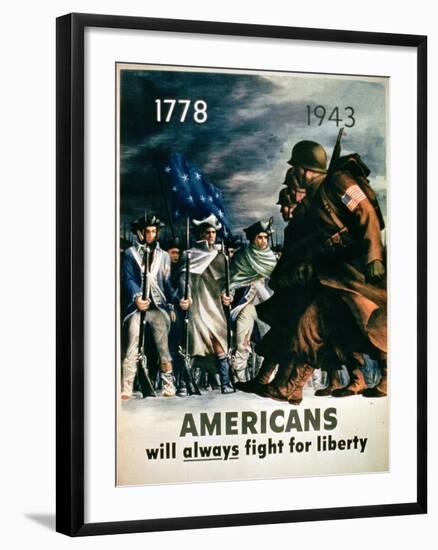 Americans Will Always Fight for Liberty', 2nd World War Poster, 1943-null-Framed Giclee Print