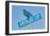 "Americas Cup" street sign in Newport, Rhode Island-null-Framed Photographic Print