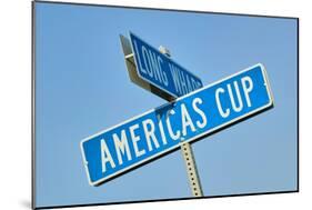 "Americas Cup" street sign in Newport, Rhode Island-null-Mounted Photographic Print