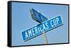 "Americas Cup" street sign in Newport, Rhode Island-null-Framed Stretched Canvas