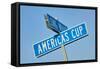 "Americas Cup" street sign in Newport, Rhode Island-null-Framed Stretched Canvas