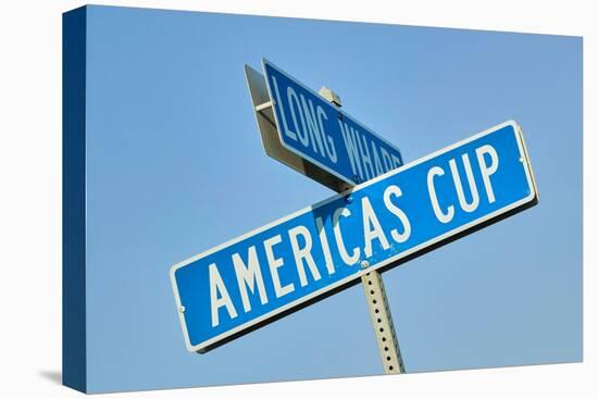 "Americas Cup" street sign in Newport, Rhode Island-null-Stretched Canvas